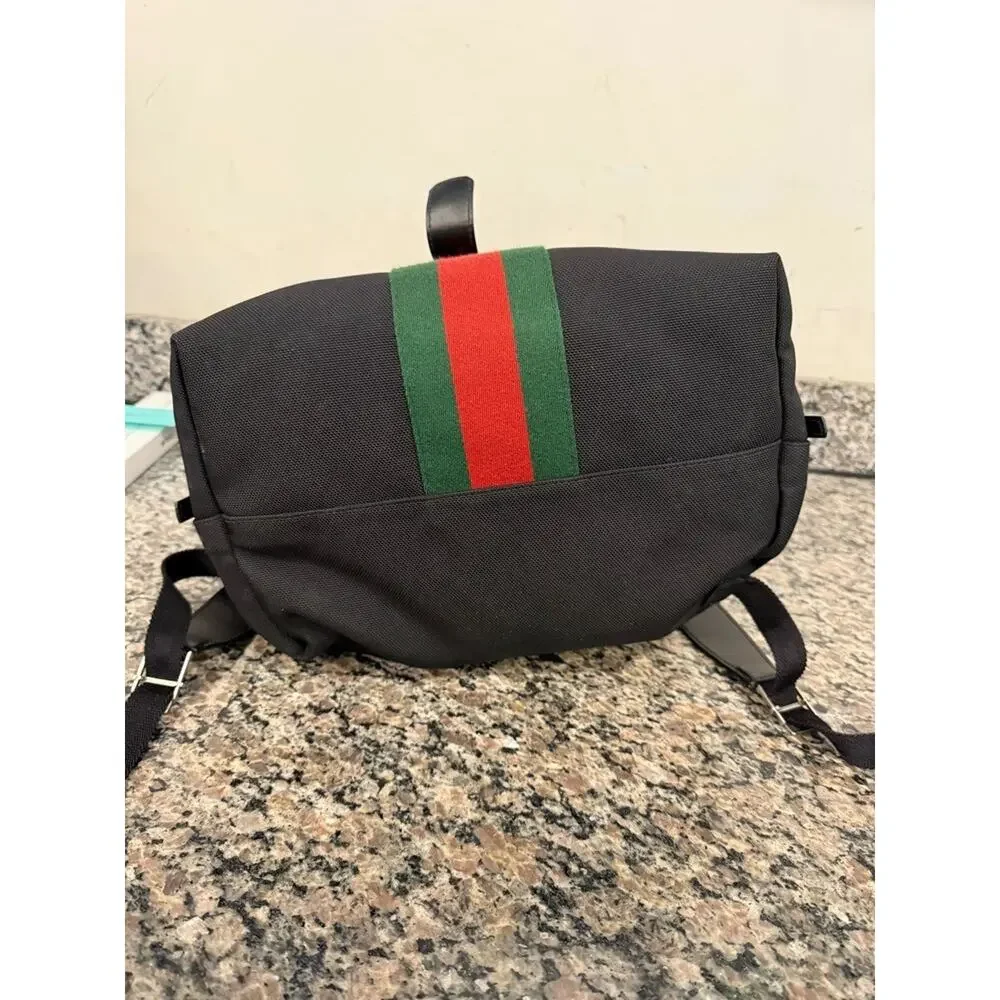 Gucci Web Fold Over Backpack Techno Canvas Medium SPB-TS 342746